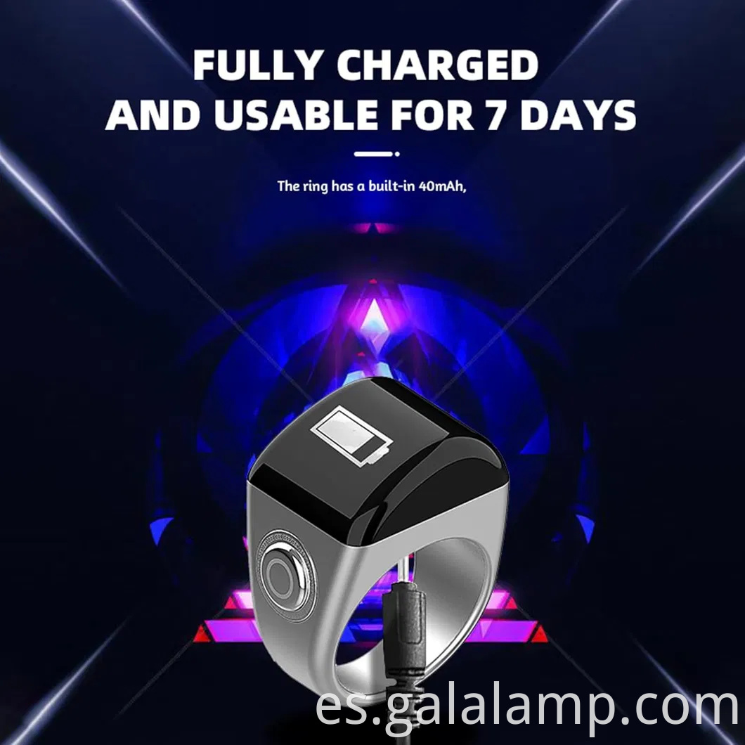 Rings Tasbih de Tasbih inteligente: mostrador de oración impermeable con pantalla OLED